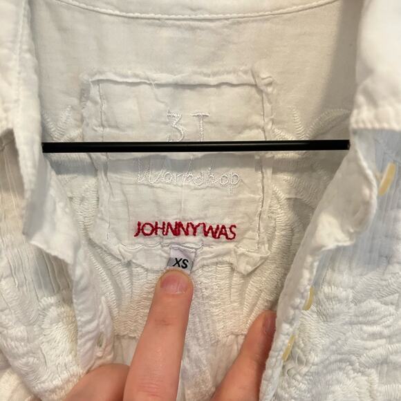 Johnny Was Embroidered Skull Button Up Skirt White Size S - Picture 7 of 7